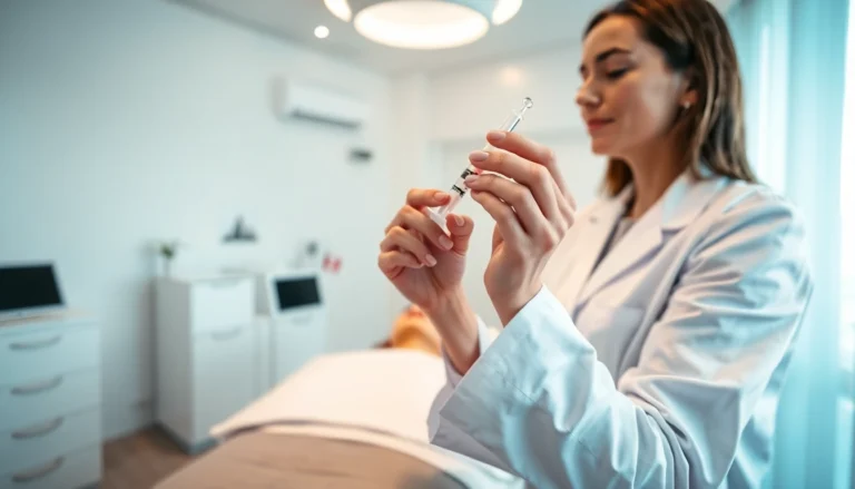 Moderne ästhetische Klinik in Zürich mit Arzt bei Botox-Behandlung