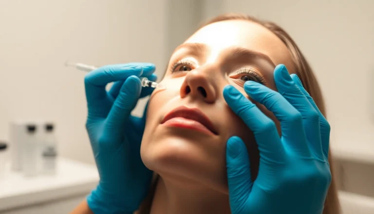 Professional administers Botox Behandlung at a modern clinic for a natural, youthful appearance.
