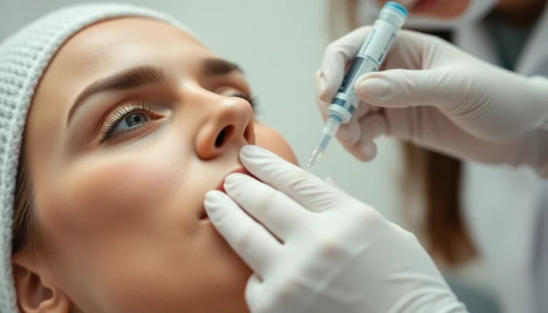 Botox Zürich treatment session showing a clinician carefully performing a facial injection for natural rejuvenation.