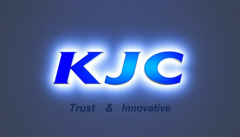 KJC logo with modern design, shining prominently to represent professionalism and trust