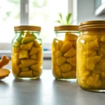 Bright kitchen with fresh ginger paste jars highlighting natural ingredients and quality