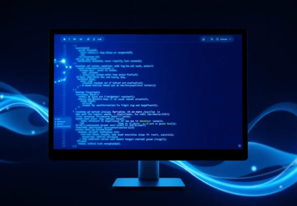 AI text converter tools interface showing text transformation process on a sleek modern screen,